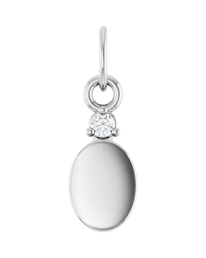Pingente para Gravação Cravejado em Ouro 14k com Diamantes de Laboratório – Modelo 2