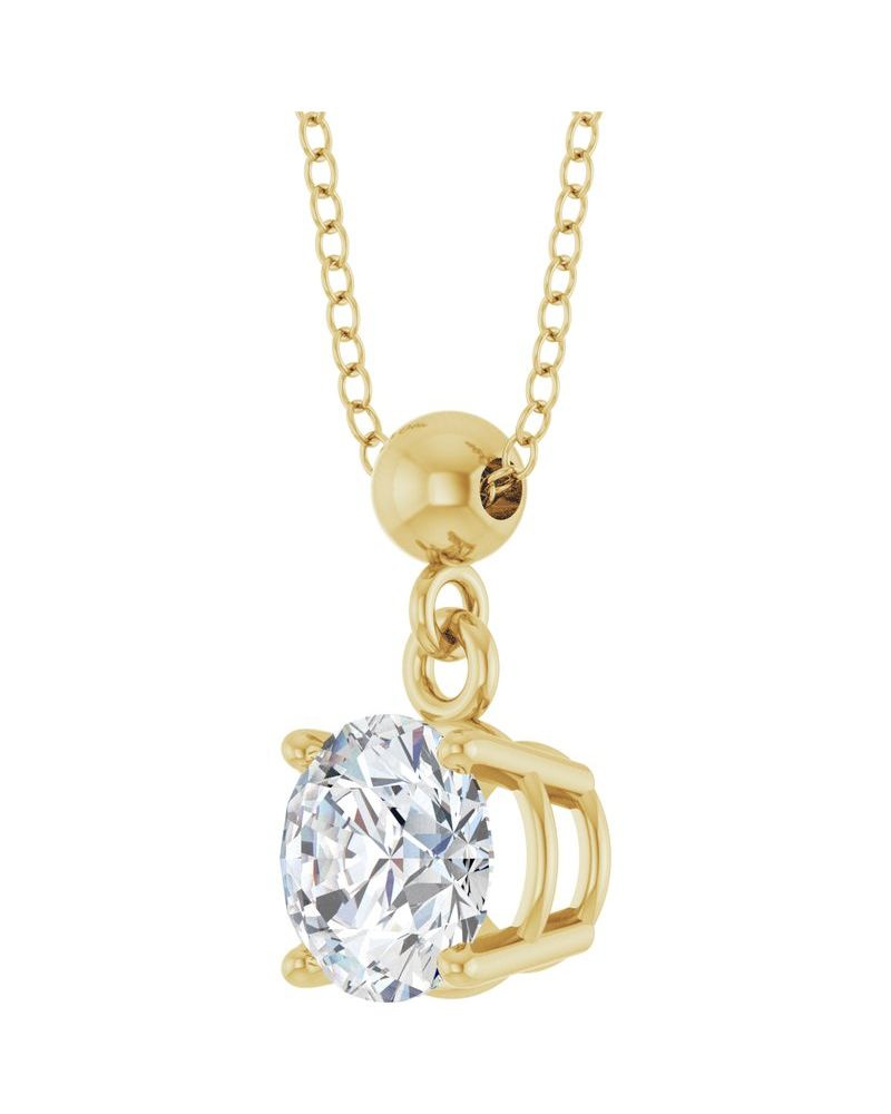 Colar Solitário em Ouro 14k com Diamantes de Laboratório – Modelo 14