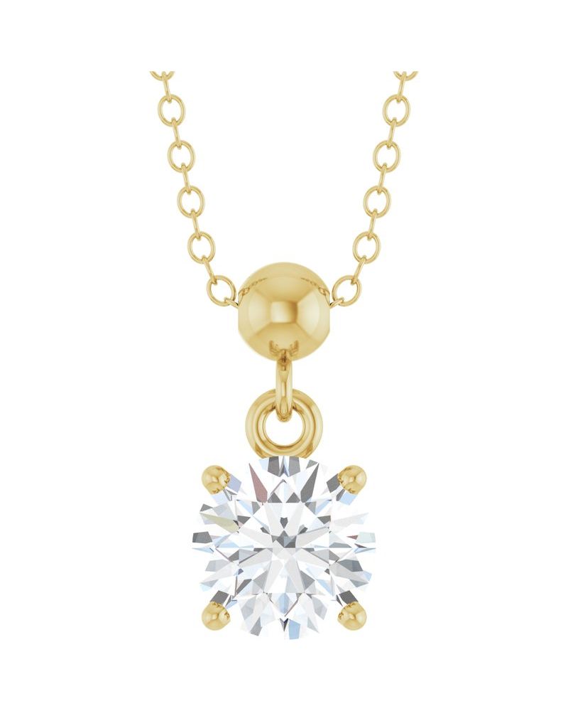 Colar Solitário em Ouro 14k com Diamantes de Laboratório – Modelo 14