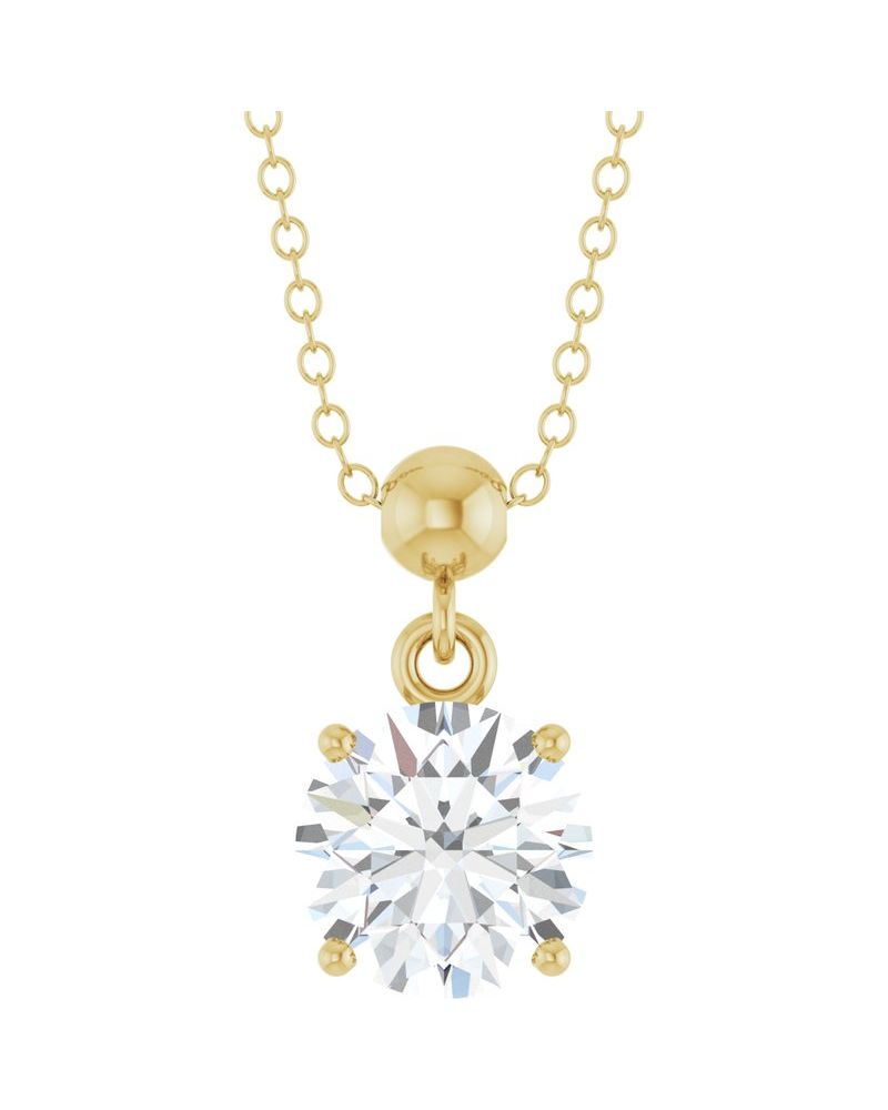 Colar Solitário em Ouro 14k com Diamantes de Laboratório – Modelo 14