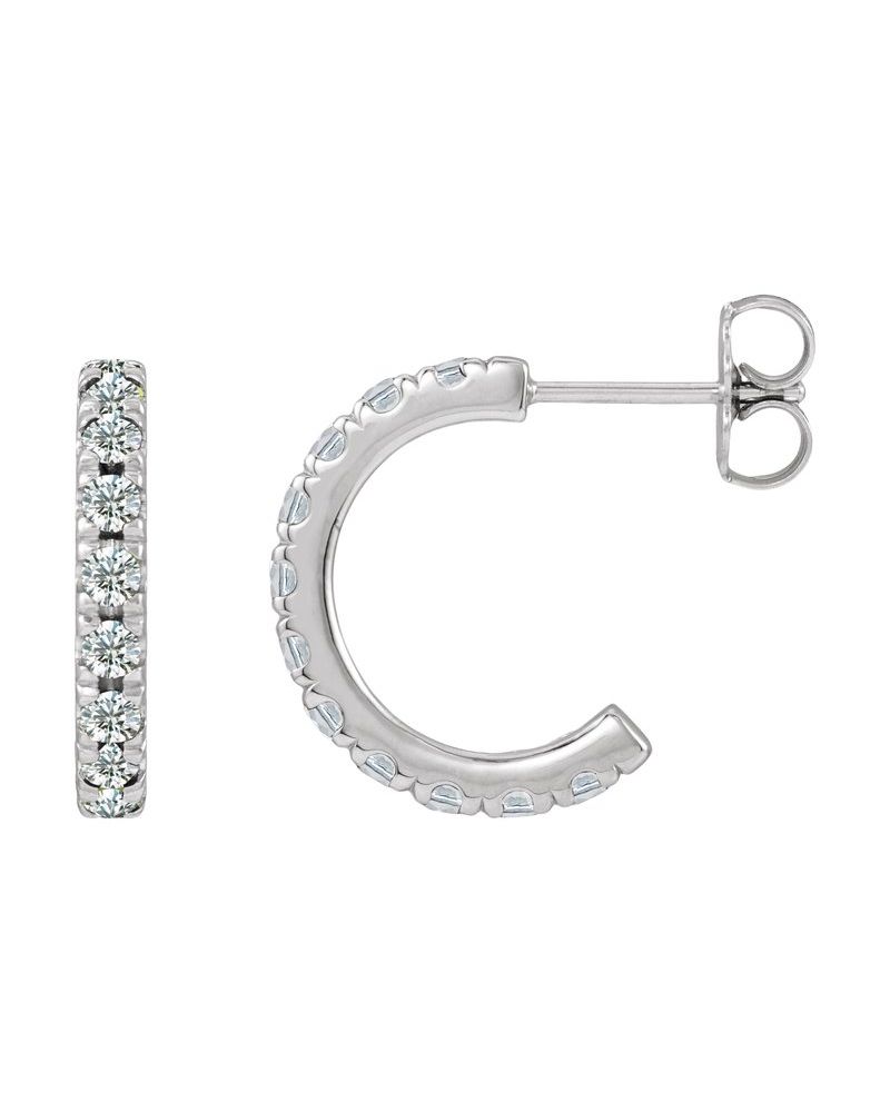 Brinco de Aro com Cravação Francesa em Ouro 14k com Diamantes Naturais – Modelo 3
