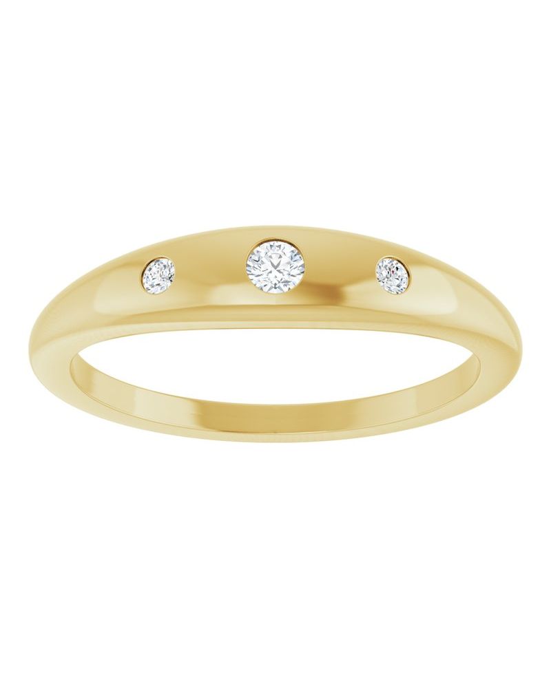 Anel Cravejado em Ouro 14k com Diamantes de Laboratório – Modelo 6