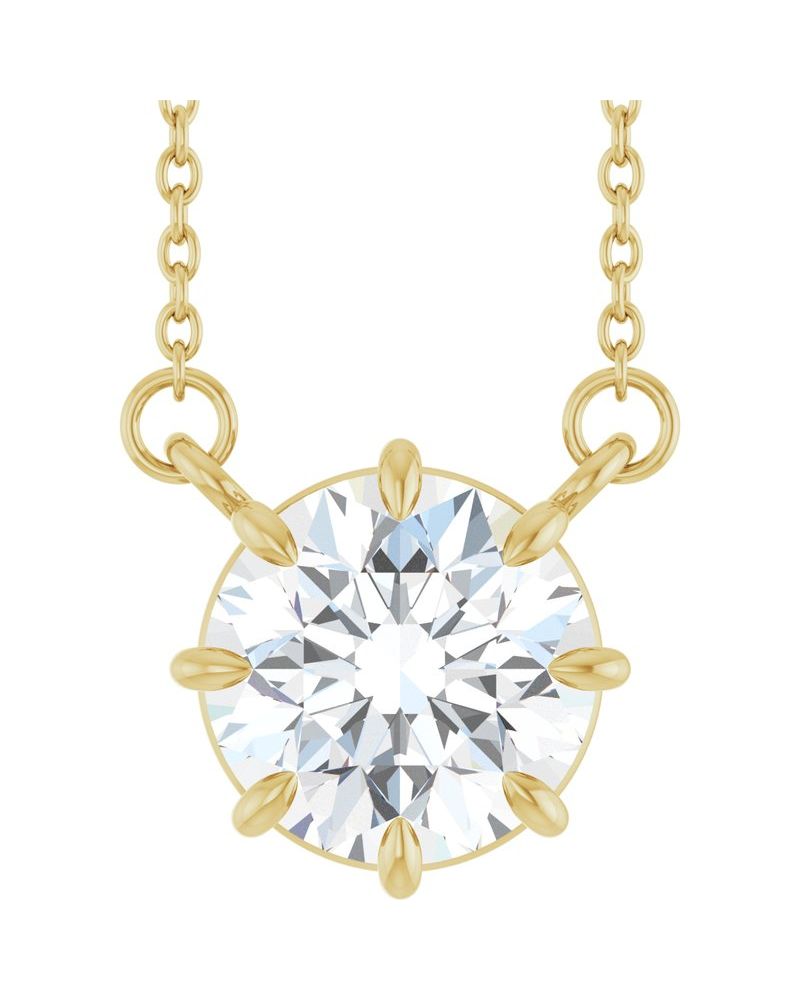 Colar Garras Pontudas Solitário em Ouro 14k com Diamantes de Laboratório – Modelo 4
