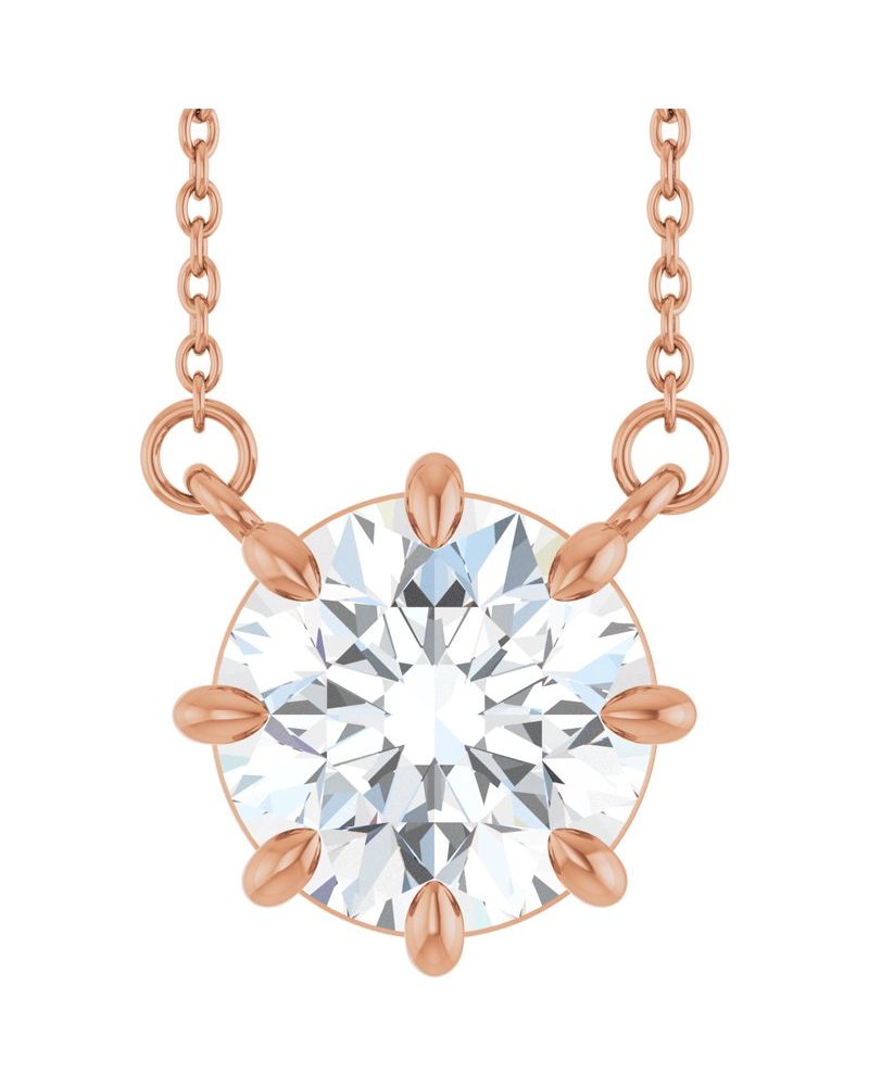 Colar Garras Pontudas Solitário em Ouro 14k com Diamantes de Laboratório – Modelo 4