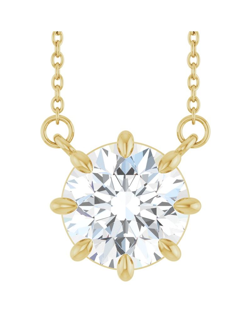 Colar Garras Pontudas Solitário em Ouro 14k com Diamantes de Laboratório – Modelo 4