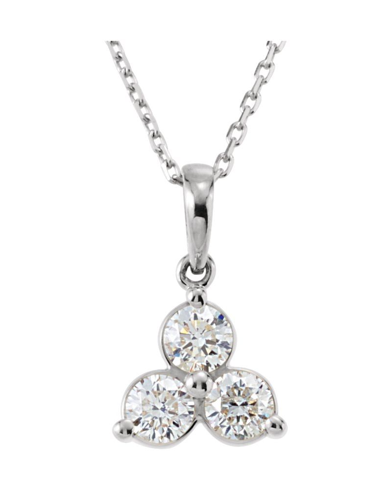 Colar Três Pedras em Ouro 14k com Diamantes Naturais – Modelo 4