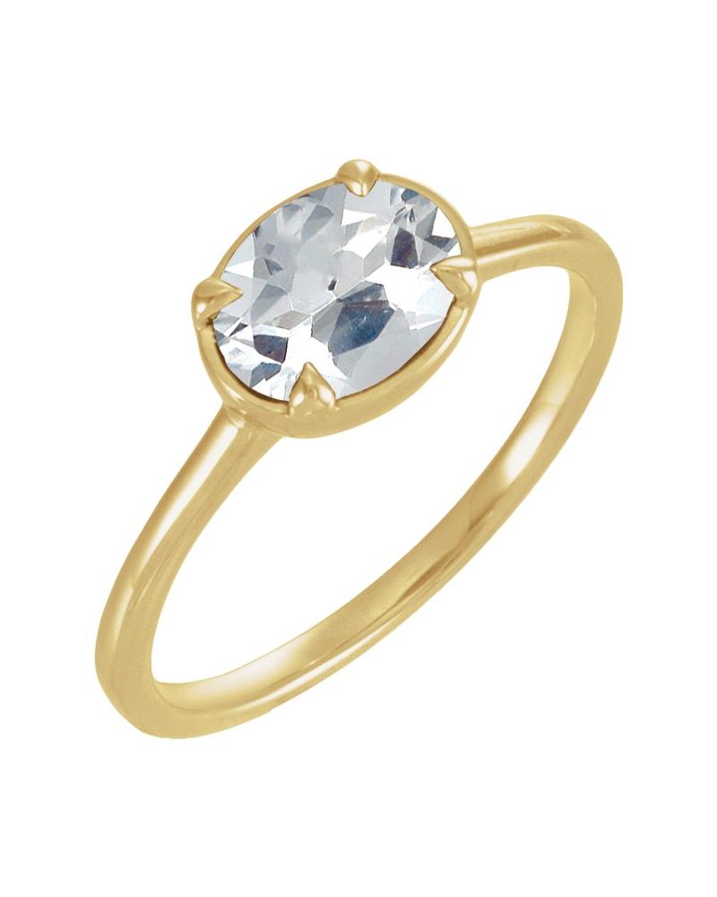 Anel Garras Pontudas Solitário Estilo Bezel em Ouro 14k com Diamantes de Laboratório