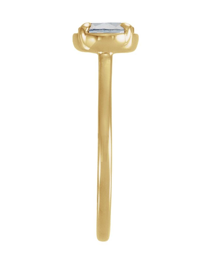 Anel Garras Pontudas Solitário Estilo Bezel em Ouro 14k com Diamantes de Laboratório
