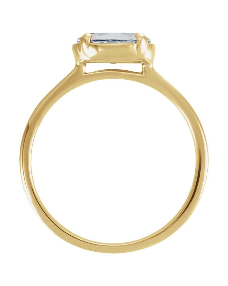 Anel Garras Pontudas Solitário Estilo Bezel em Ouro 14k com Diamantes de Laboratório