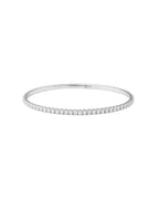 Bracelete Rígido Flexível Totalmente Cravejado em Ouro 14k com Diamantes de Laboratório