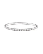 Bracelete Rígido Flexível Meio Cravejado em Ouro 14k com Diamantes de Laboratório