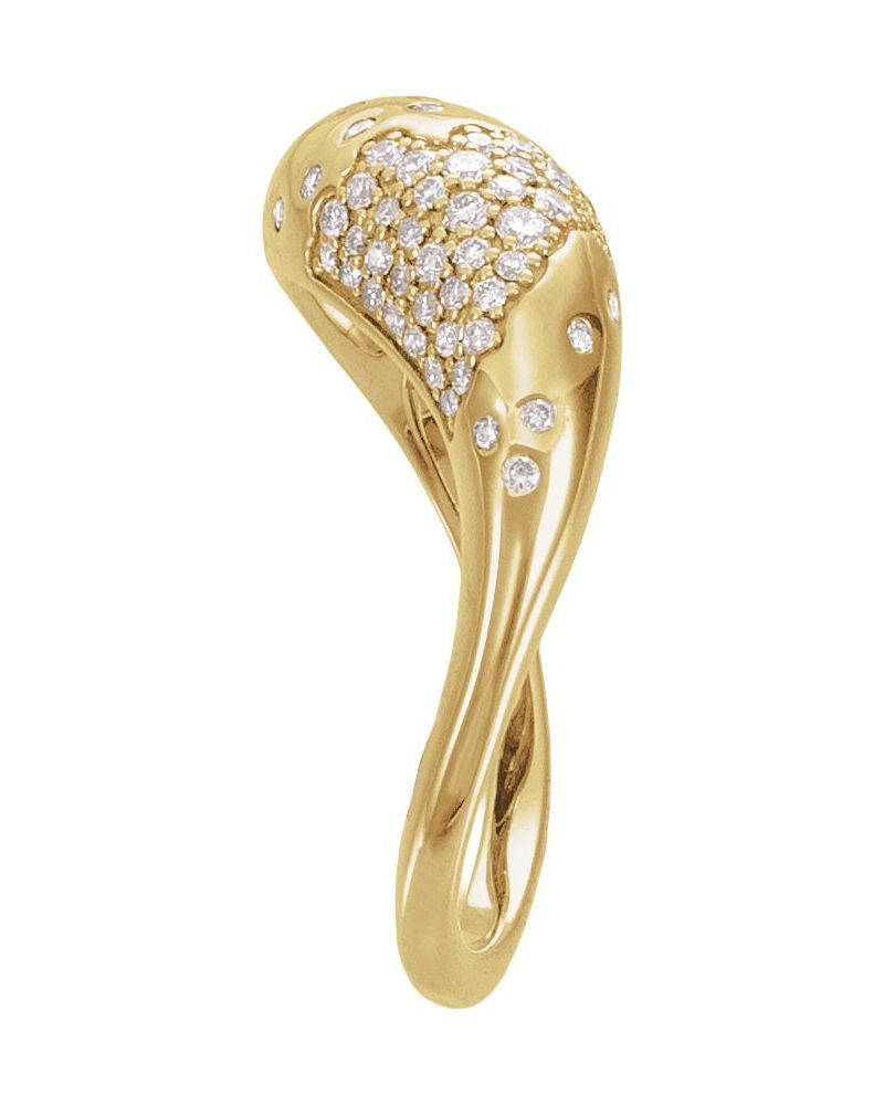 Anel Pontilhado Pavê em Ouro 14k com Diamantes de Laboratório