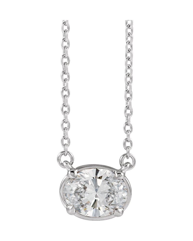 Colar Garras Pontudas Solitário Estilo Bezel em Ouro 14k com Diamantes de Laboratório – Modelo 2