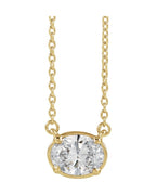 Colar Garras Pontudas Solitário Estilo Bezel em Ouro 14k com Diamantes de Laboratório – Modelo 2