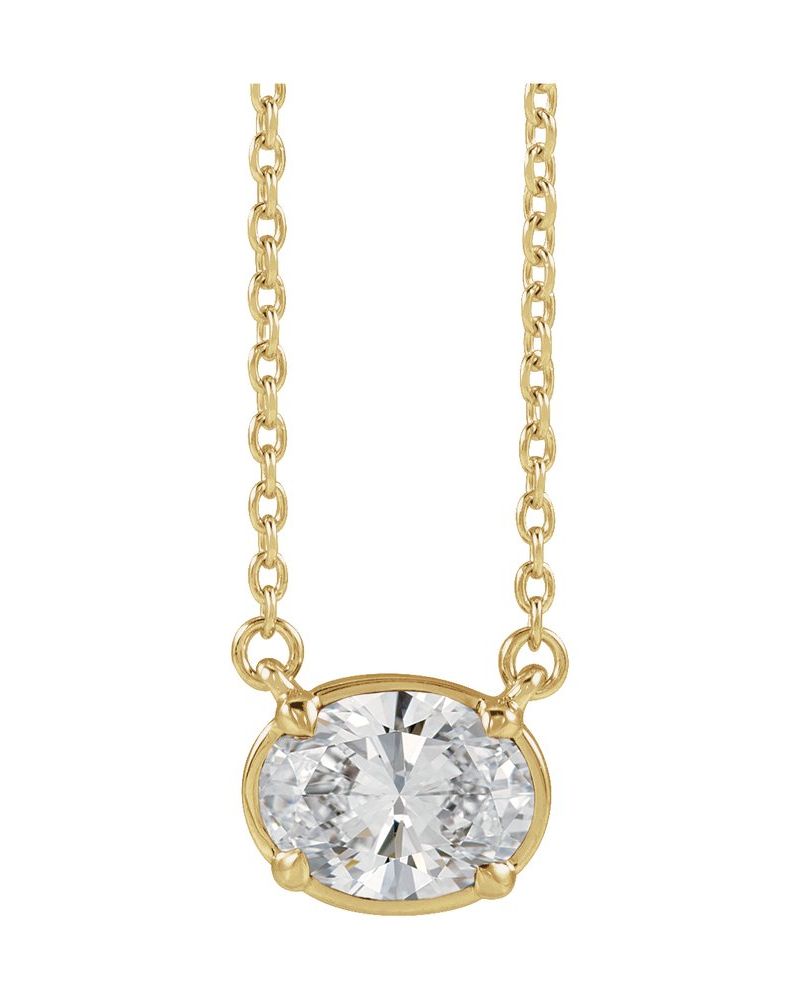 Colar Garras Pontudas Solitário Estilo Bezel em Ouro 14k com Diamantes de Laboratório – Modelo 2