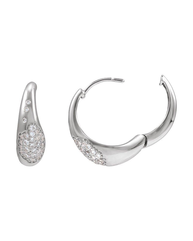 Brinco de Aro Pavê em Ouro 14k com Diamantes de Laboratório – Modelo 2