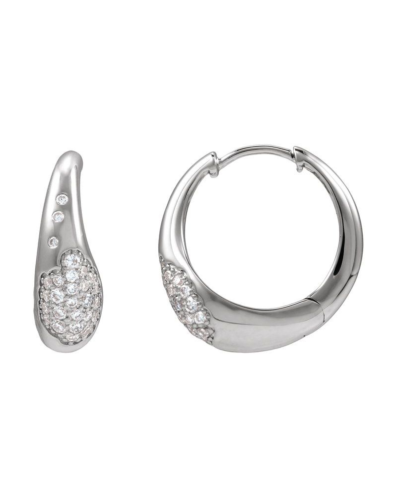 Brinco de Aro Pavê em Ouro 14k com Diamantes de Laboratório – Modelo 2