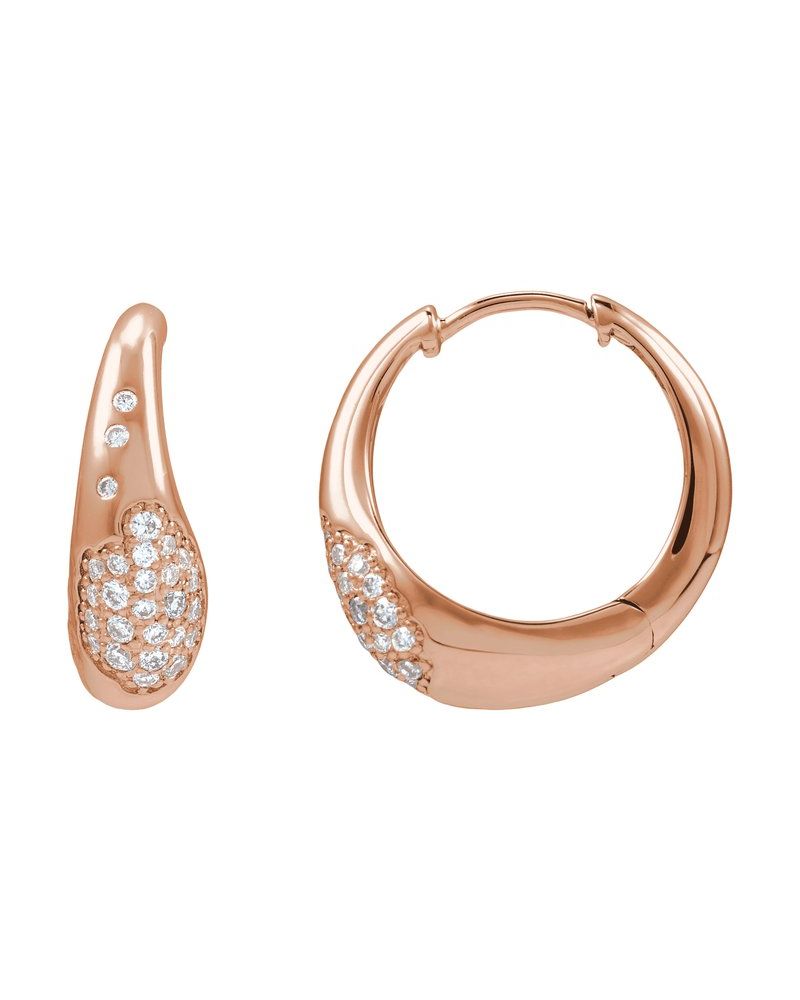 Brinco de Aro Pavê em Ouro 14k com Diamantes de Laboratório – Modelo 2