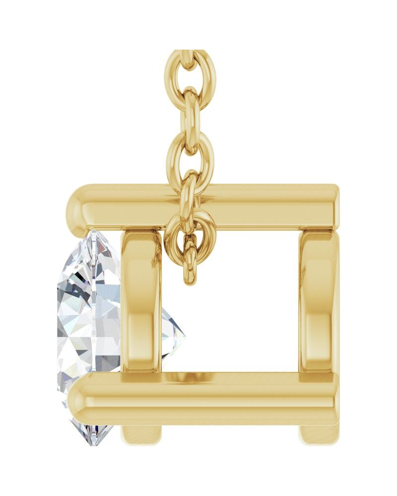 Colar Redondo Três Garras Passante em Ouro 14k com Diamantes de Laboratório