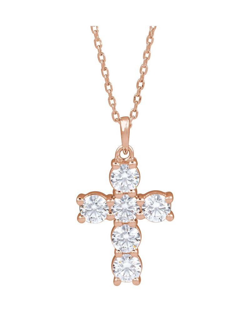 Colar Cruz Cravejado em Ouro 14k com Diamantes de Laboratório – Modelo 3