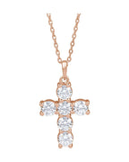 Colar Cruz Cravejado em Ouro 14k com Diamantes de Laboratório – Modelo 3