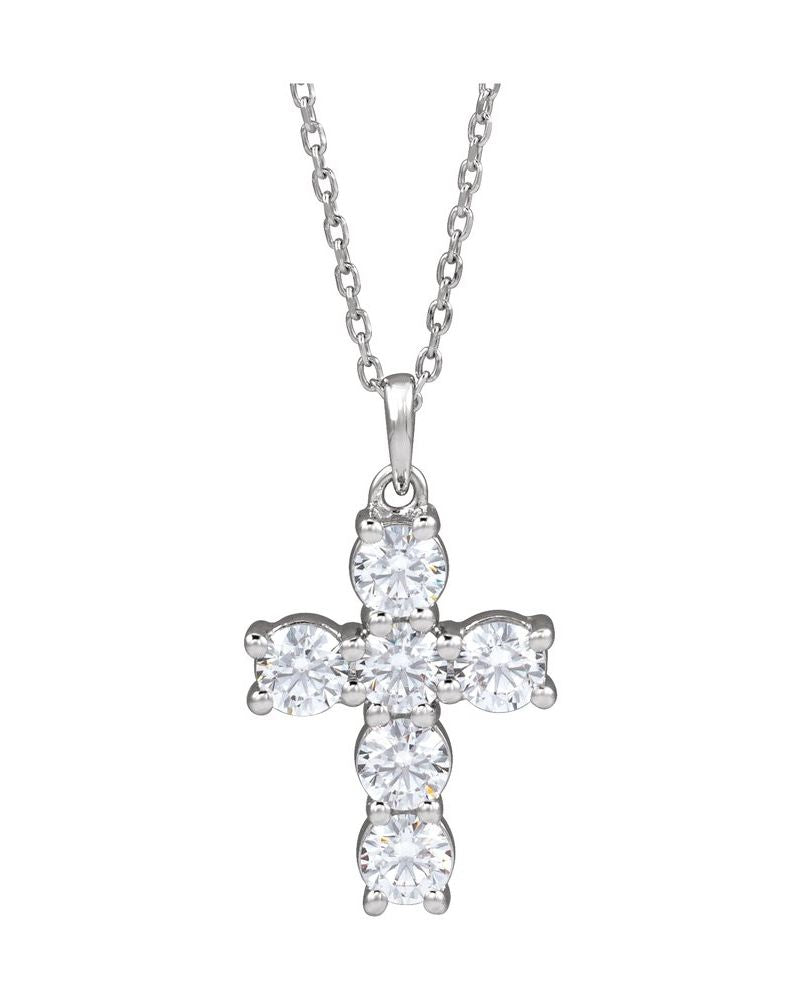 Colar Cruz Cravejado em Ouro 14k com Diamantes de Laboratório – Modelo 3