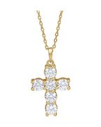 Colar Cruz Cravejado em Ouro 14k com Diamantes de Laboratório – Modelo 3