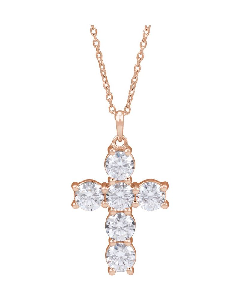 Colar Cruz Cravejado em Ouro 14k com Diamantes de Laboratório – Modelo 3