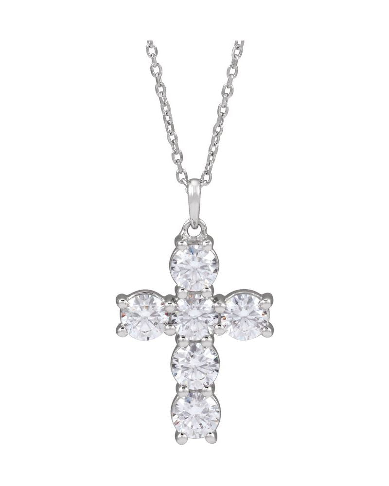 Colar Cruz Cravejado em Ouro 14k com Diamantes de Laboratório – Modelo 3