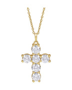 Colar Cruz Cravejado em Ouro 14k com Diamantes de Laboratório – Modelo 3