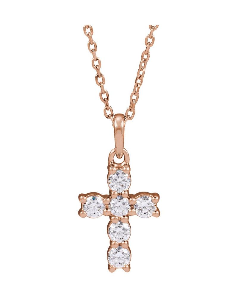 Colar Cruz Cravejado em Ouro 14k com Diamantes de Laboratório – Modelo 3