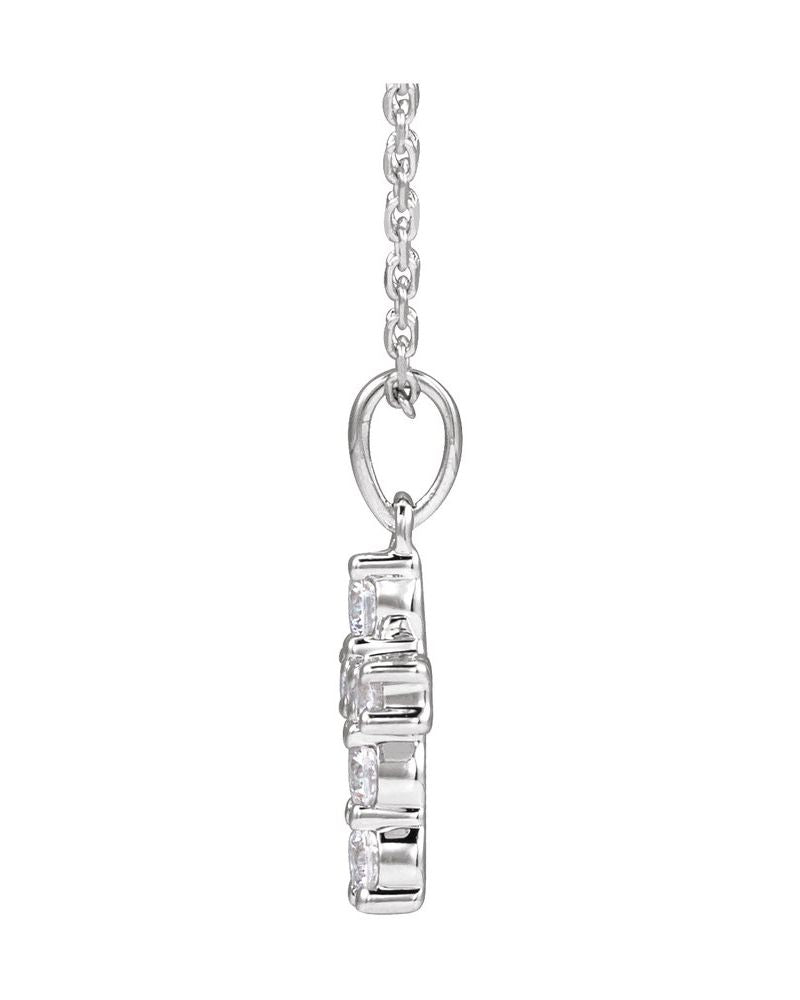 Colar Cruz Cravejado em Ouro 14k com Diamantes de Laboratório – Modelo 3
