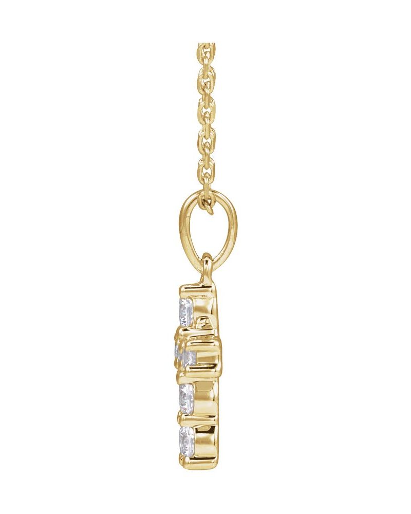 Colar Cruz Cravejado em Ouro 14k com Diamantes de Laboratório – Modelo 3