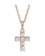 Colar Cruz Cravejado em Ouro 14k com Diamantes de Laboratório – Modelo 3
