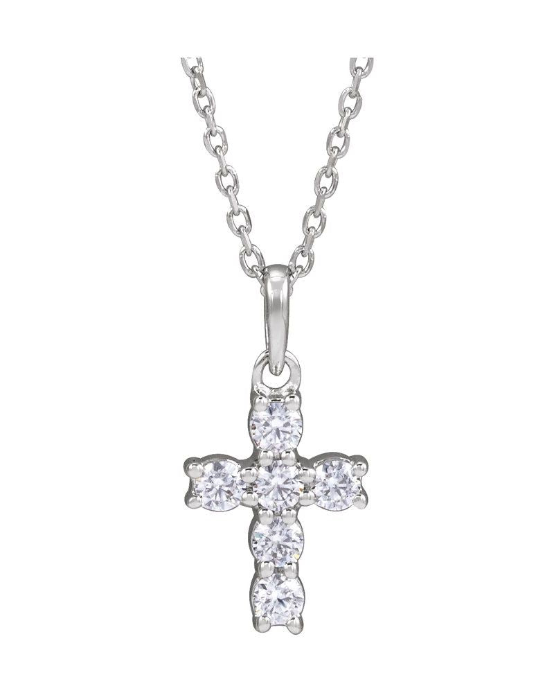 Colar Cruz Cravejado em Ouro 14k com Diamantes de Laboratório – Modelo 3