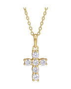Colar Cruz Cravejado em Ouro 14k com Diamantes de Laboratório – Modelo 3