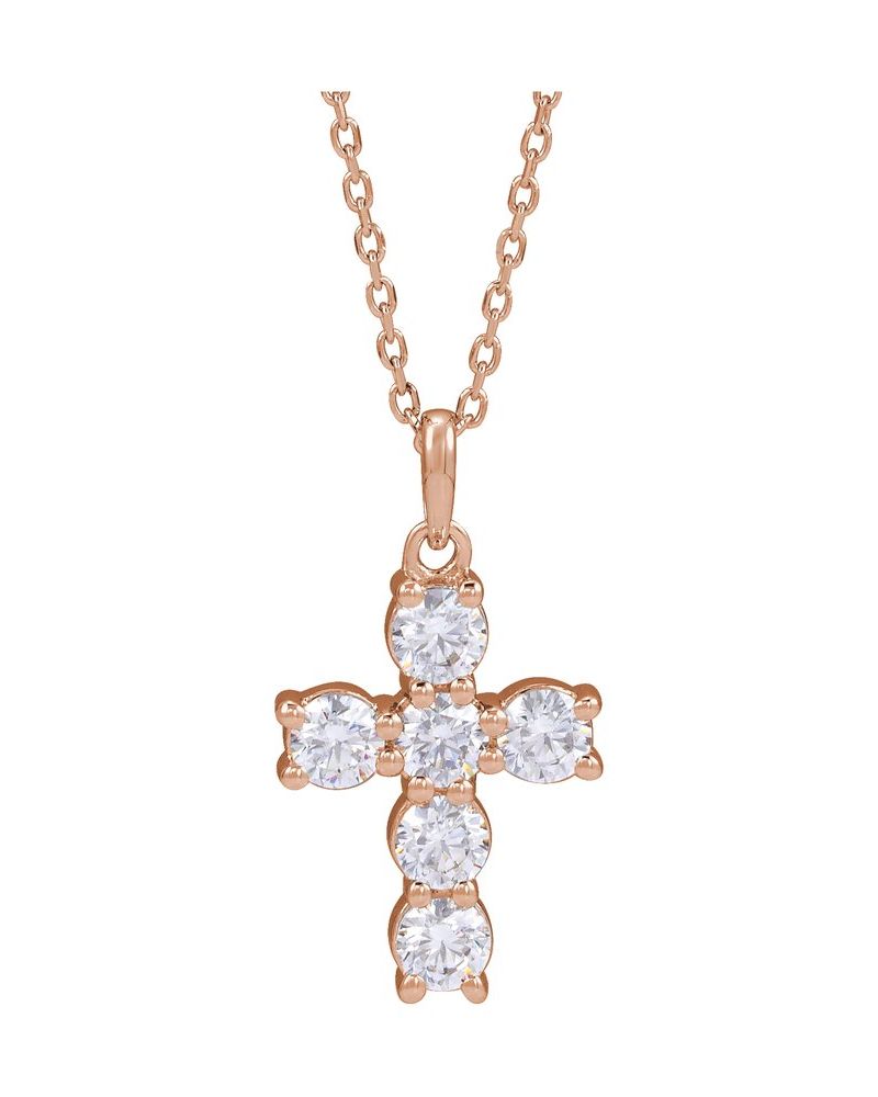 Colar Cruz Cravejado em Ouro 14k com Diamantes de Laboratório – Modelo 3