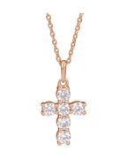 Colar Cruz Cravejado em Ouro 14k com Diamantes de Laboratório – Modelo 3