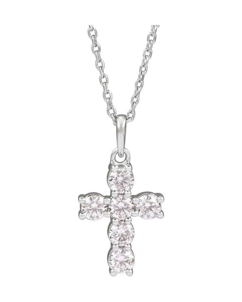 Colar Cruz Cravejado em Ouro 14k com Diamantes de Laboratório – Modelo 3