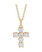 Colar Cruz Cravejado em Ouro 14k com Diamantes de Laboratório – Modelo 3