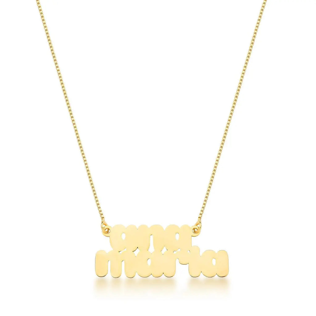 Gargantilha Folheada a Ouro Personalizada Nome com Até 16 Letras