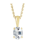 Colar Oval Quatro Garras Solitário em Ouro 14k com Diamantes de Laboratório