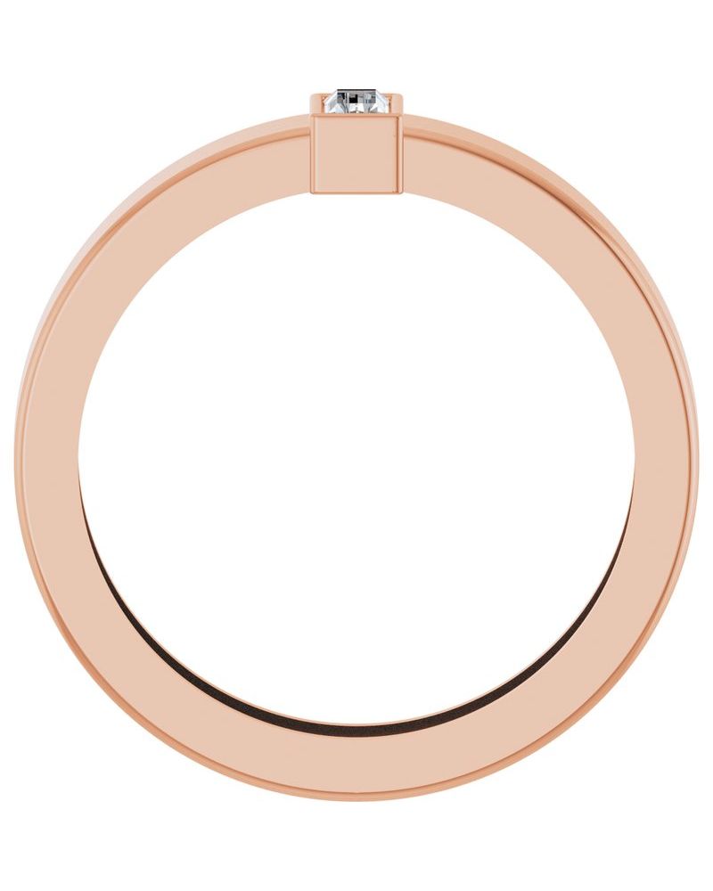 Anel Solitário Leve com Cravação Bezel em Ouro 14k com Diamantes de Laboratório