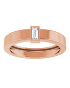Anel Solitário Leve com Cravação Bezel em Ouro 14k com Diamantes de Laboratório