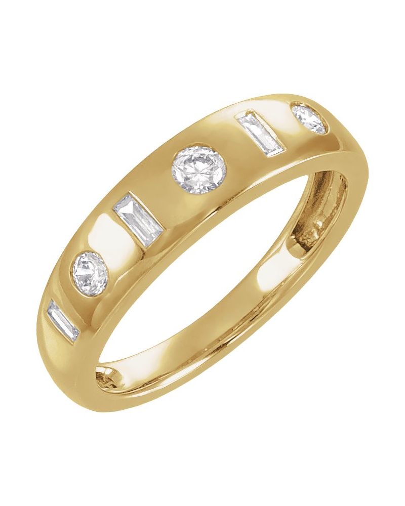 Anel Cravejado em Ouro 14k com Diamantes de Laboratório – Modelo 7