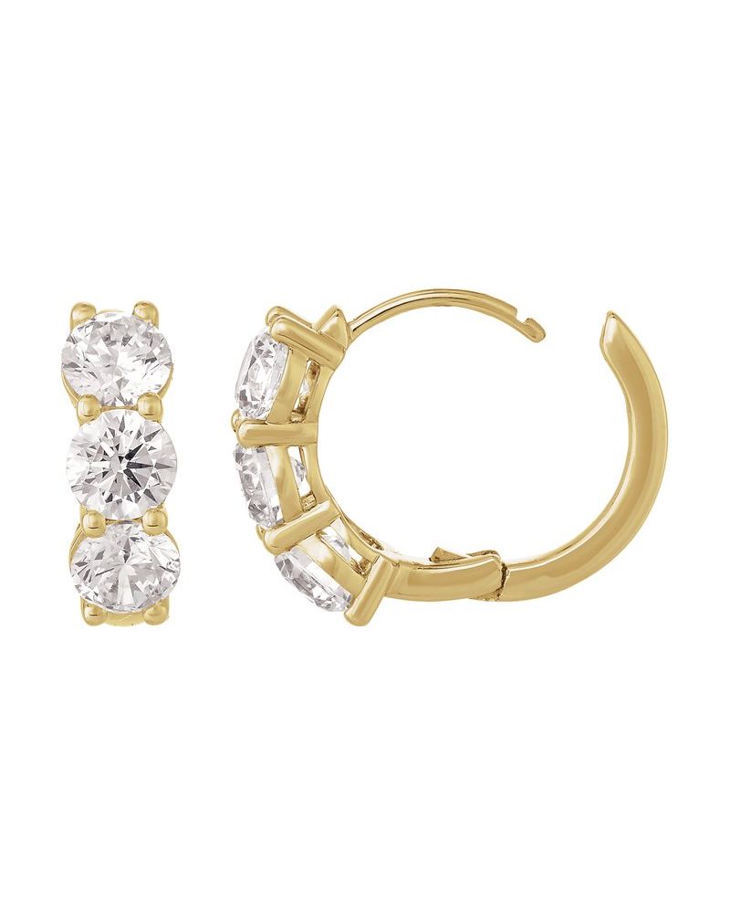 Brinco de Aro Cravejado em Ouro 14k com Diamantes de Laboratório – Modelo 2