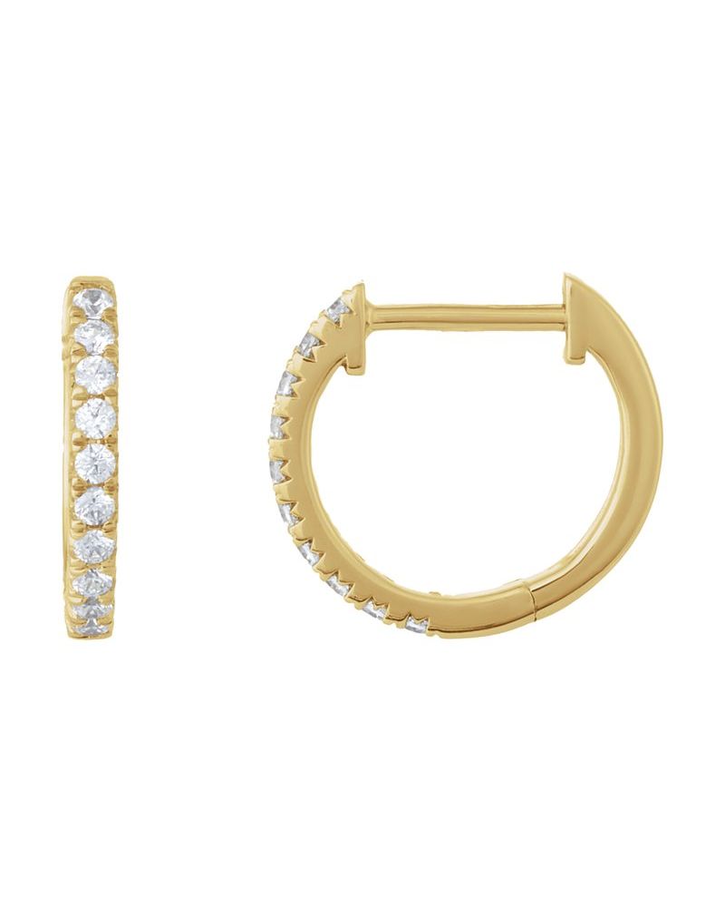 Brinco de Aro Cravejado em Ouro 14k com Diamantes de Laboratório – Modelo 14