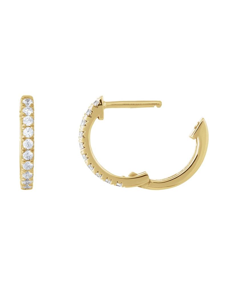 Brinco de Aro Cravejado em Ouro 14k com Diamantes de Laboratório – Modelo 14