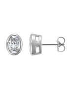 Brinco Ponto de Luz Leve com Cravação Bezel em Ouro 14k com Diamantes Naturais