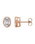 Brinco Ponto de Luz Leve com Cravação Bezel em Ouro 14k com Diamantes Naturais